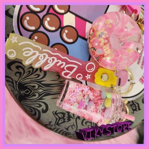 💕 NWT Kawaii Cutie Liquid Shaky Key Chain 2 pcs #7162 💕 - Picture 4 of 6